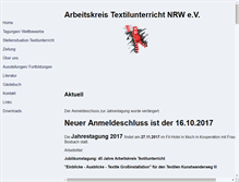 Tablet Screenshot of aktextil-nrw.de